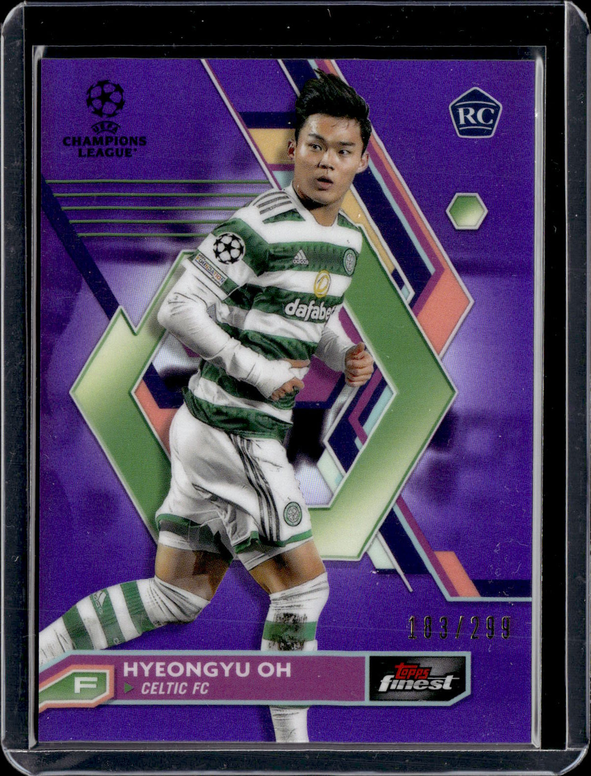 2022-23 Topps Finest UEFA Hyeongyu Oh RC Purple Refractor /299 #78