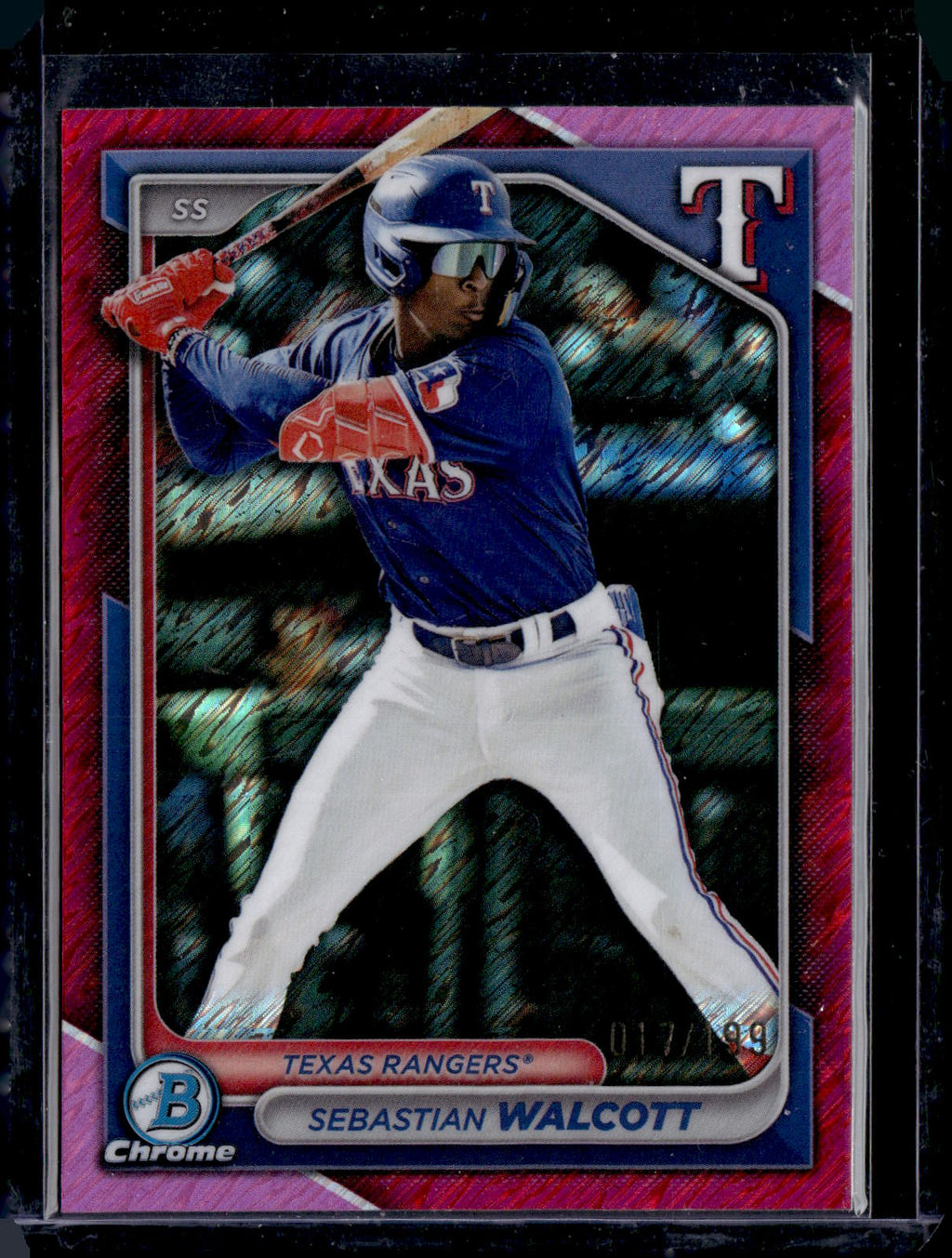 2024 BOWMAN SEBASTIAN WALCOTT Fuchsia Shimmer Refractors SP# /199