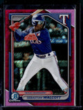 2024 BOWMAN SEBASTIAN WALCOTT Fuchsia Shimmer Refractors SP# /199