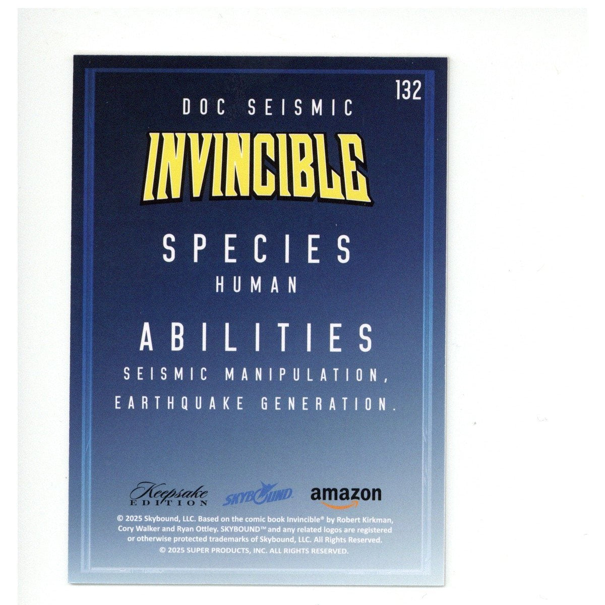 Invincible Doc Seismic 2025 Keepsake Edition Skybound 132 #01/01