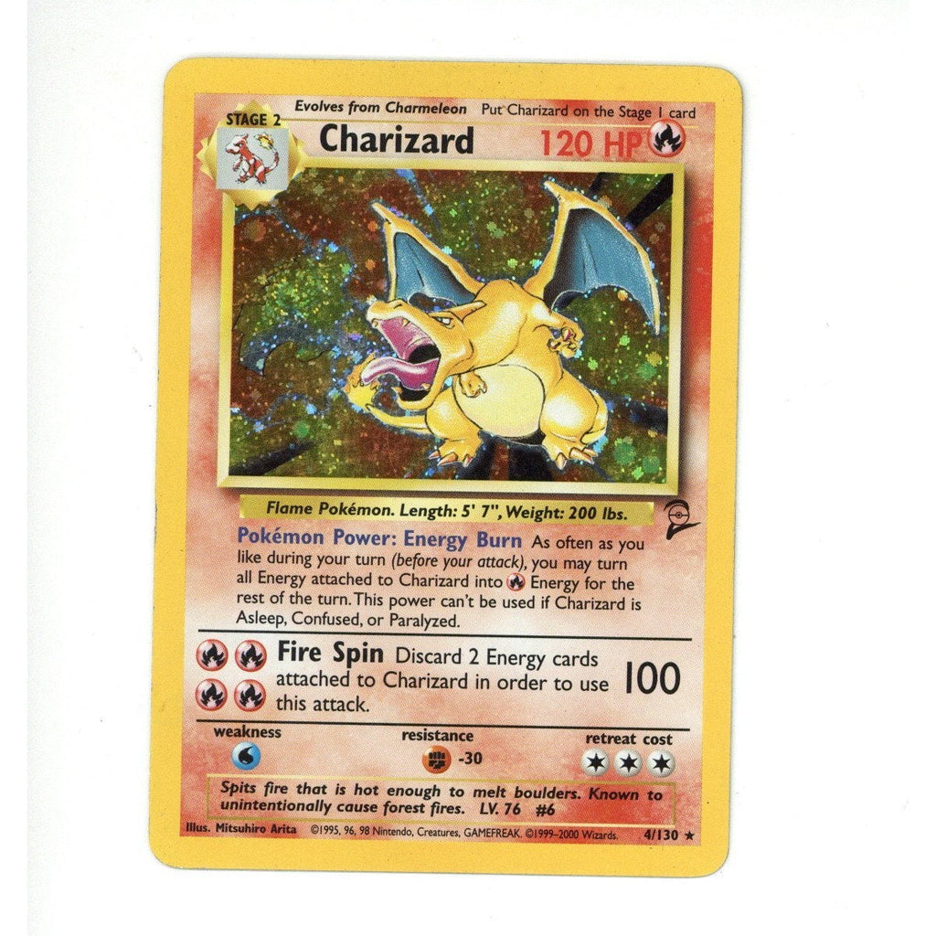Pokemon Card: Charizard Set 2 Holo "Swirl" #4/130 Pokemon (TCG)