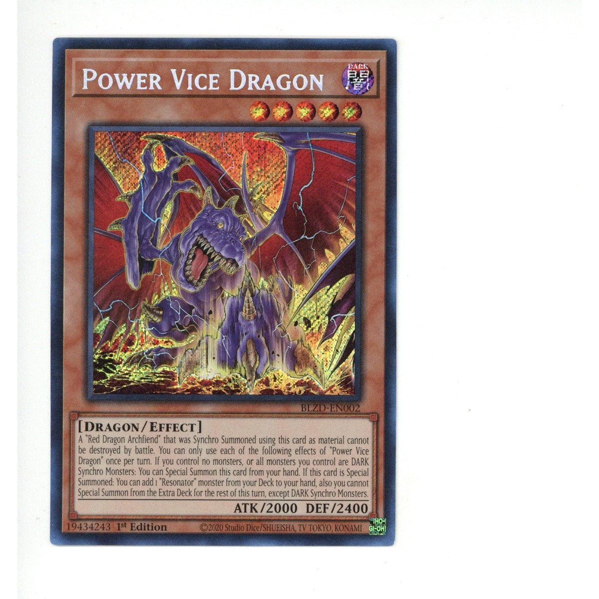 Yu-Gi-Oh Card: Power Vice Dragon Blazing Dominion