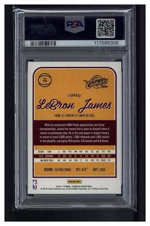 2016 Panini Donruss LeBron James PSA 10