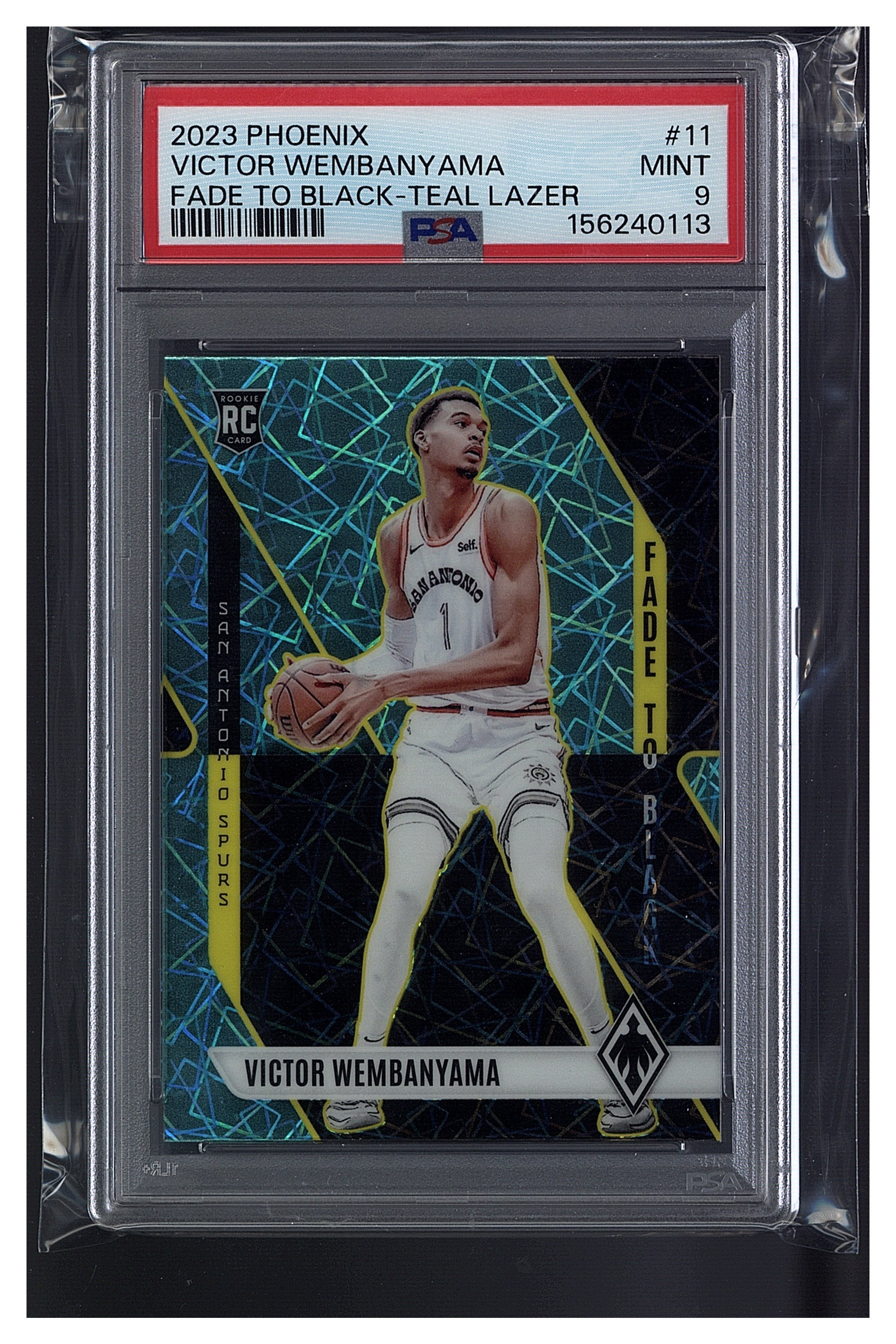 2023 Phoenix Victor Wembanyama Fade To Black - Teal Lazer PSA 9