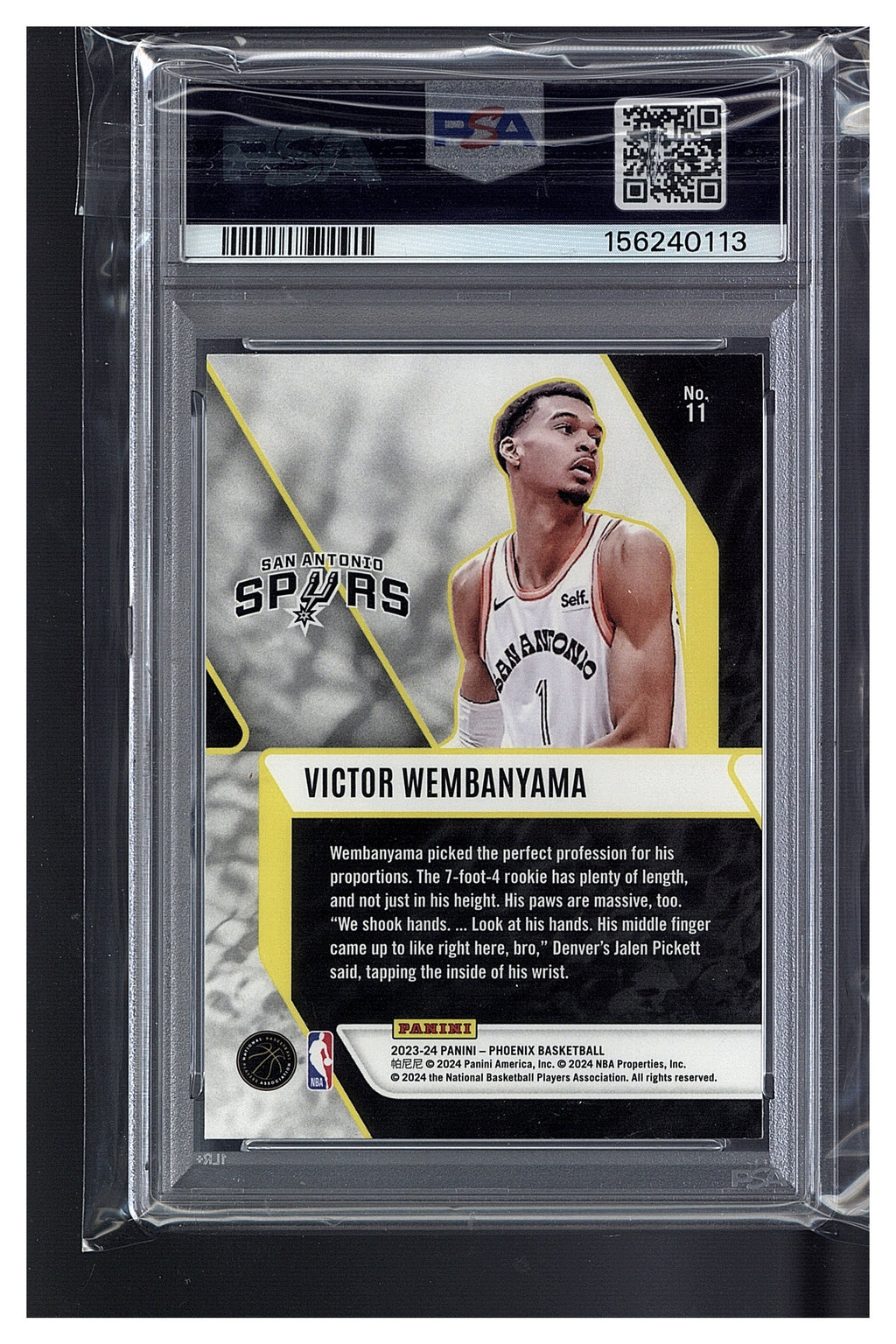 2023 Phoenix Victor Wembanyama Fade To Black - Teal Lazer PSA 9