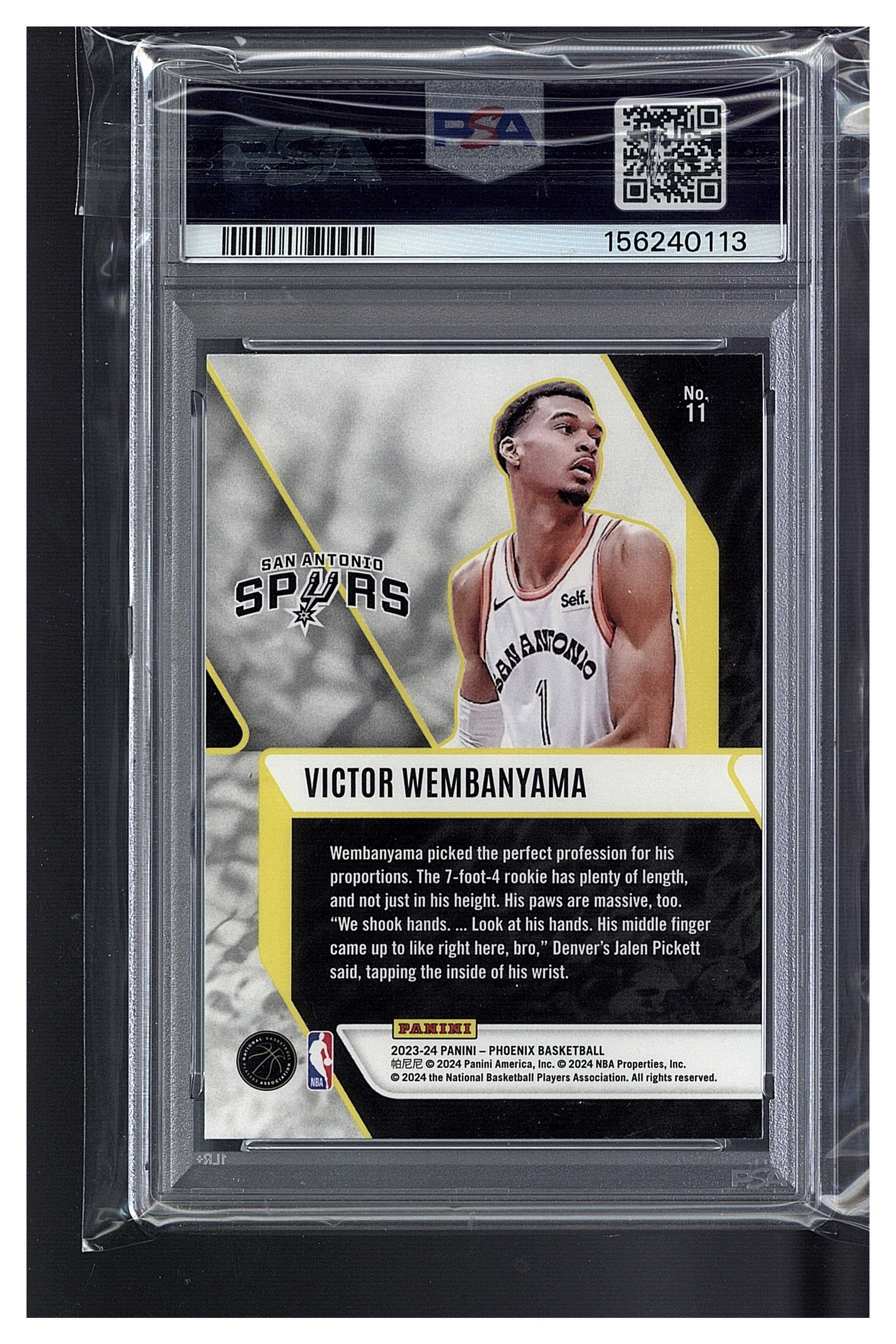 2023 Phoenix Victor Wembanyama Fade To Black - Teal Lazer PSA 9