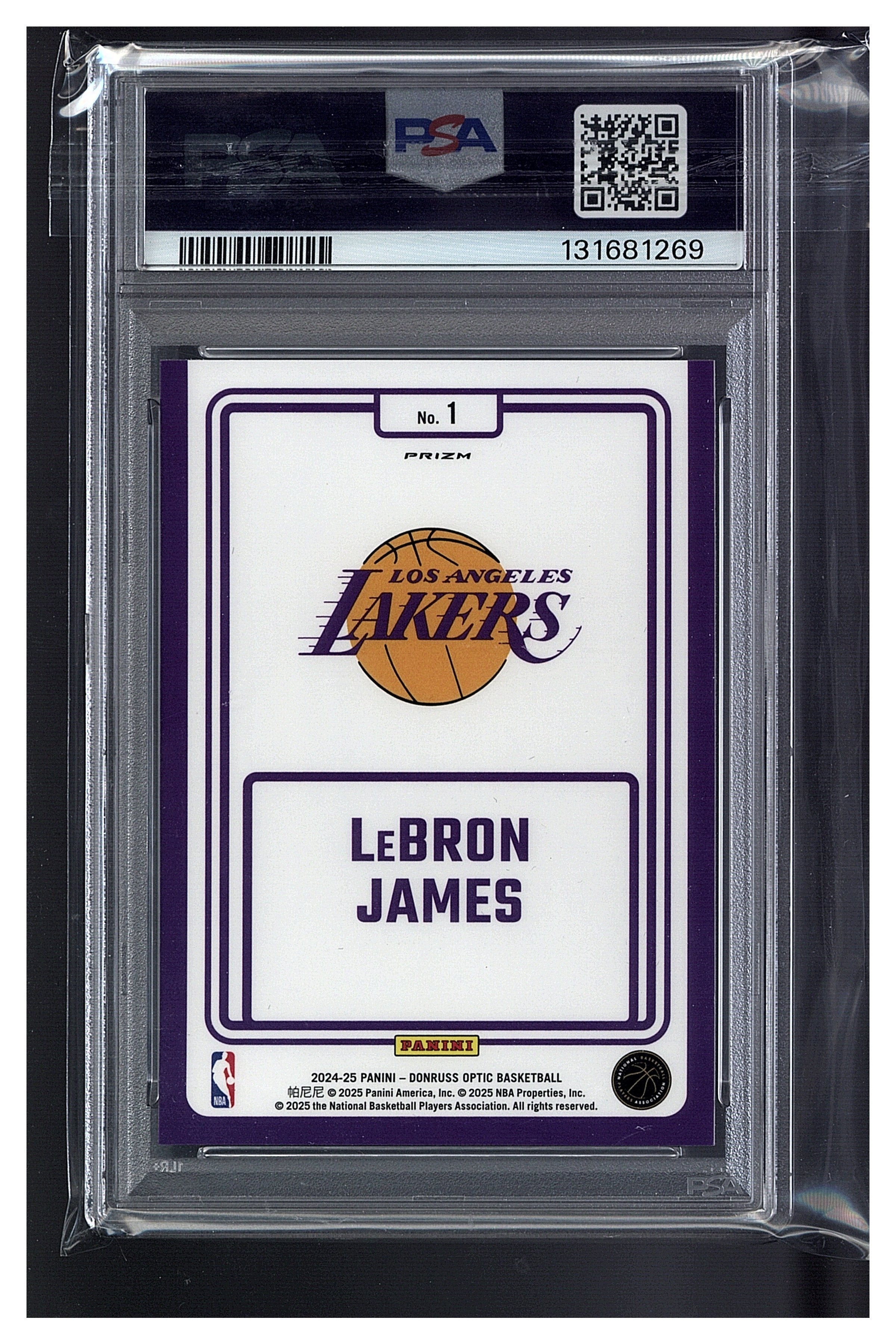 2024 Donruss Optic LeBron James Winner Stays - Purple PSA 10