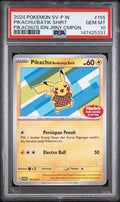 2024 POKEMON INDONESIAN SV-P PROMO #155 PIKACHU/BATIK SHIRT PIKACHU'S IDN.JRNY.CMPGN. PSA 10