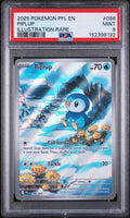 2025 POKEMON PFL EN-PHANTASMAL FLAMES #098 PIPLUP ILLUSTRATION RARE PSA 9