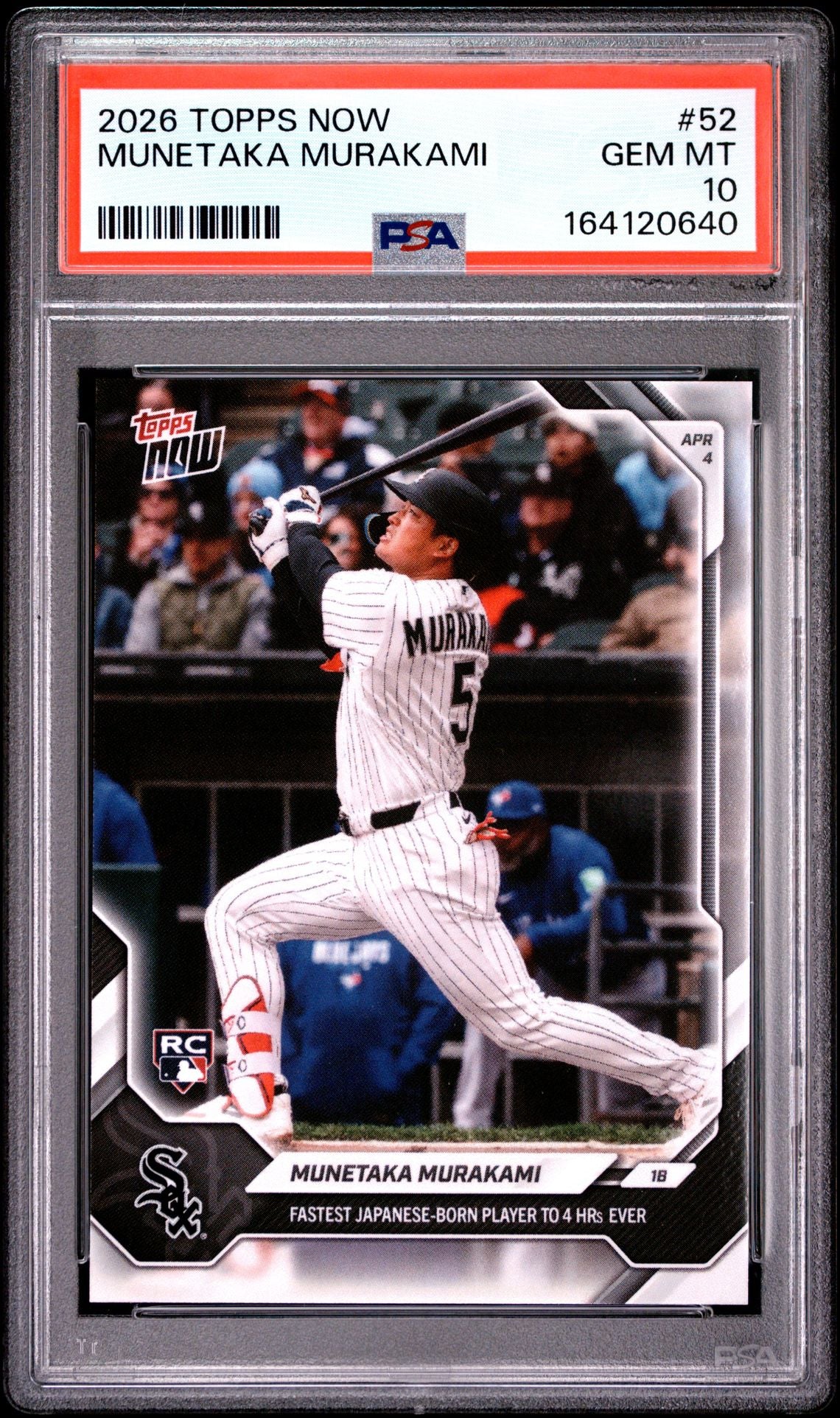 2026 Topps Now Munetaka Murakami #52 PSA 10 Chicago White Sox